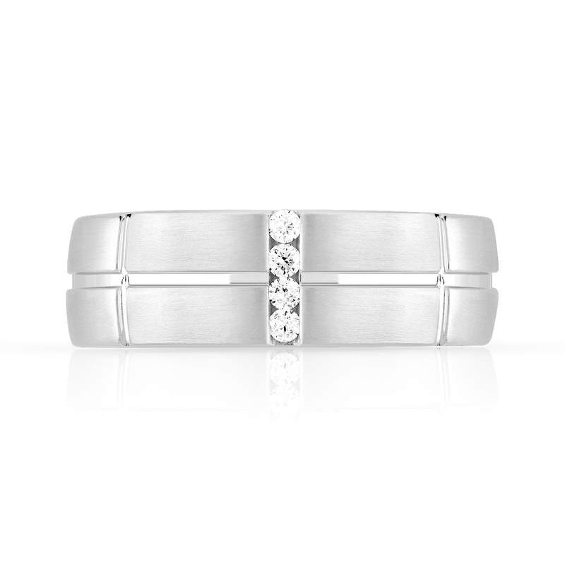 Chevaliere or 750 blanc diamant - vue 3