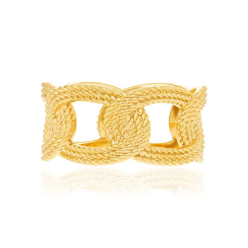 Bague plaqué or - vue 3
