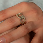 Bague plaqué or - vue porté 1