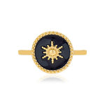 Bague plaqué or laque noire - vue 3