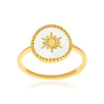 Bague plaqué or laque blanche - vue 1