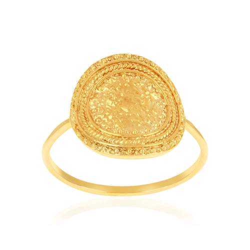 Bague plaqué or martelée