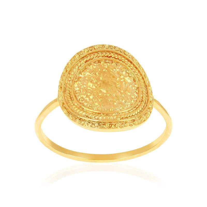 Bague plaqué or martelée - vue 1