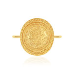 Bague plaqué or martelée - vue 3