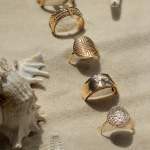Bague plaqué or martelée - vue D1