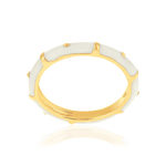 Bague plaqué or laque blanche - vue 1