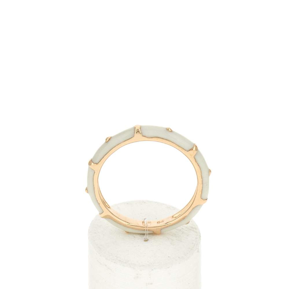 Bague plaqué or laque blanche - vue 1