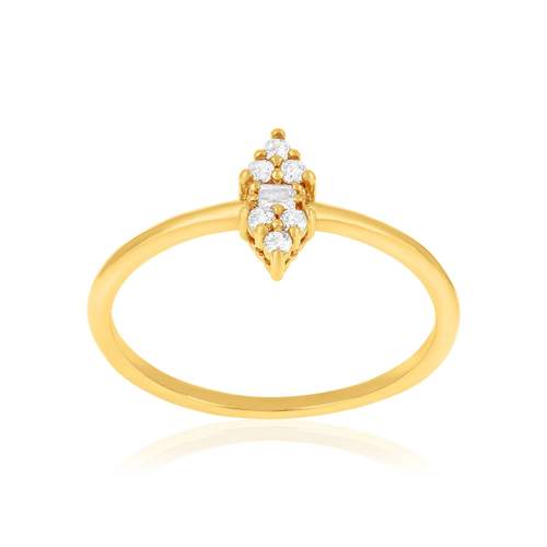 Bague plaqué or zirconias
