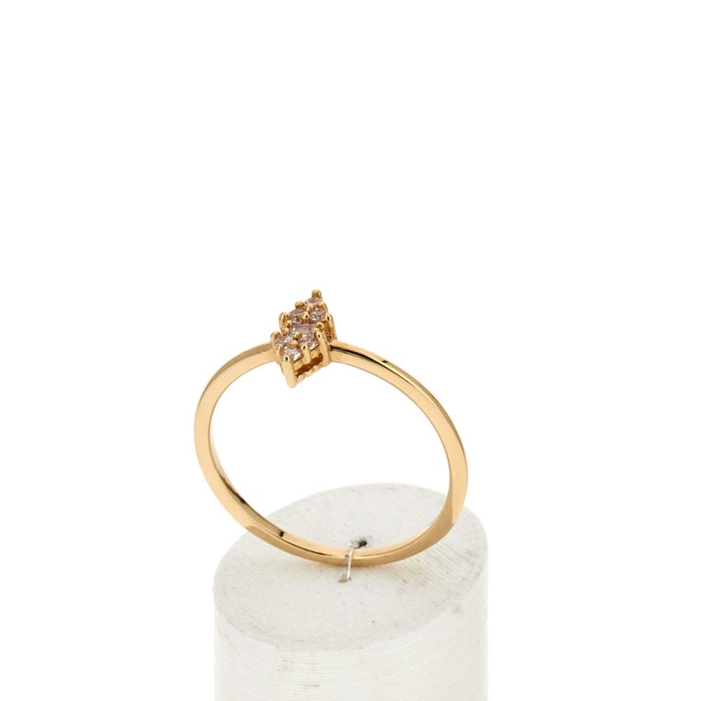 Bague plaqué or zirconias - vue 2