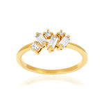 Bague plaqué or zirconias - vue 1