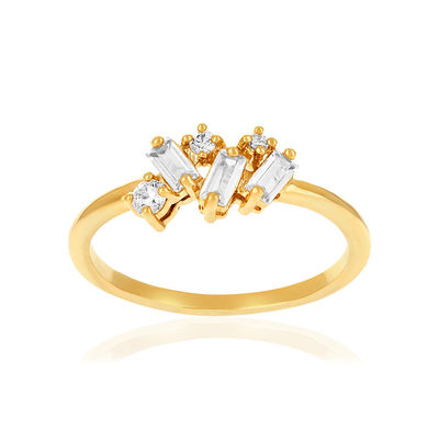 Bague plaqué or zirconias - vue 1