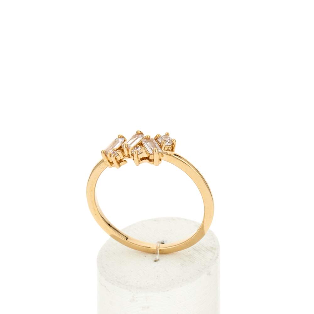 Bague plaqué or zirconias - vue 2