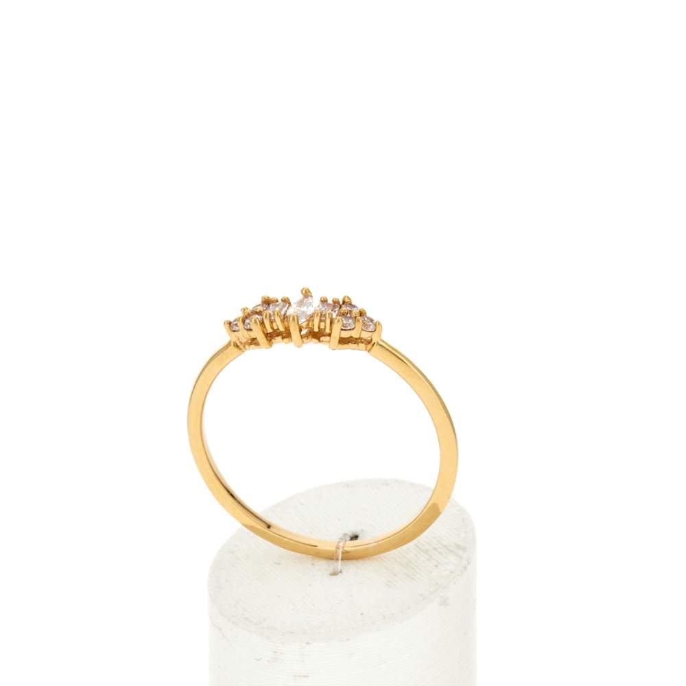 Bague plaqué or zirconias - vue 2