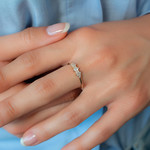 Bague plaqué or zirconias - vue porté 1