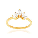 Bague plaqué or zirconias - vue 1