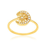 Bague plaqué or zirconias - vue 1