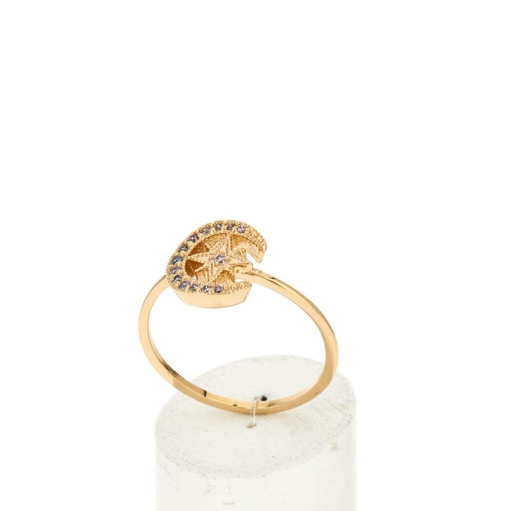 Bague plaqué or zirconias - vue 2