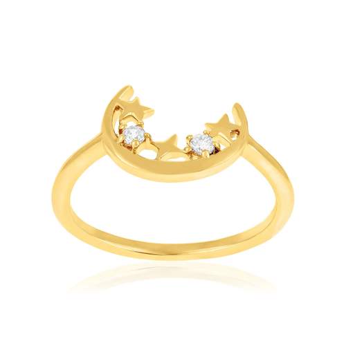 Bague plaqué or zirconias