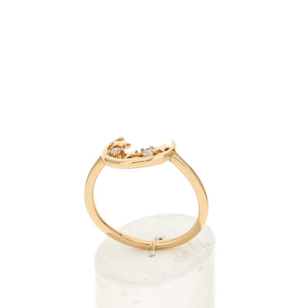 Bague plaqué or zirconias - vue 2