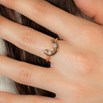 Bague plaqué or zirconias - vue porté 1