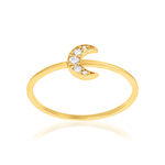 Bague plaqué or zirconias - vue 1
