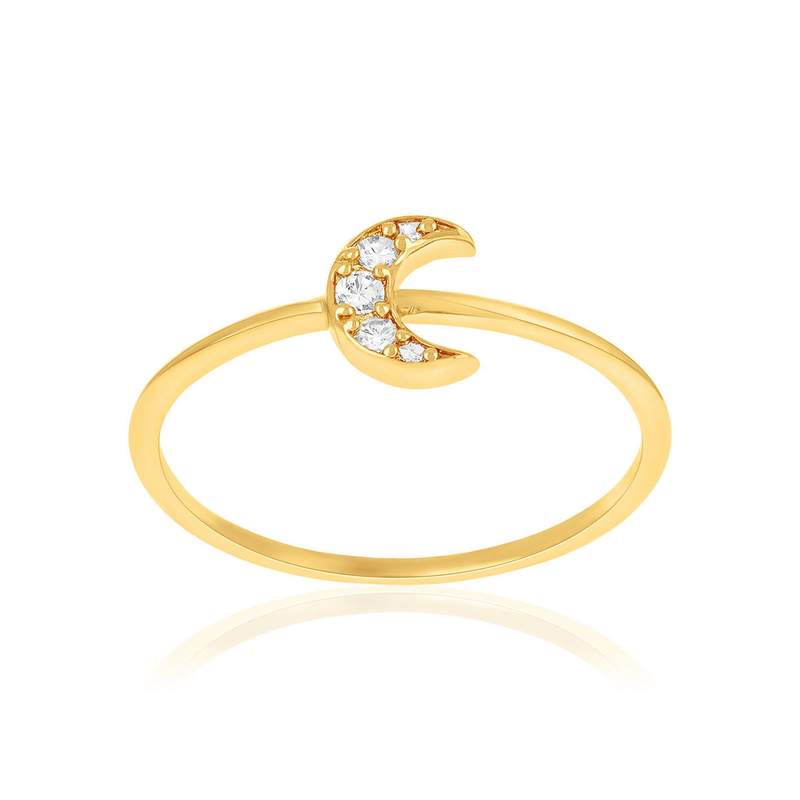 Bague plaqué or zirconias - vue 1