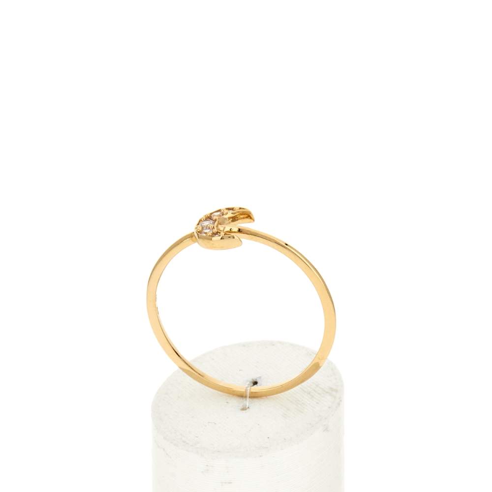 Bague plaqué or zirconias - vue 2