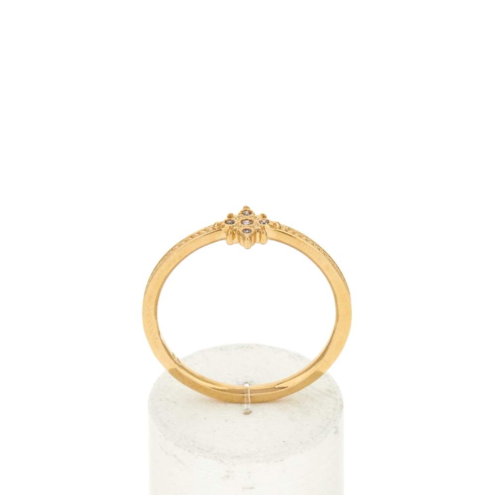 Bague plaqué or zirconias - vue 1