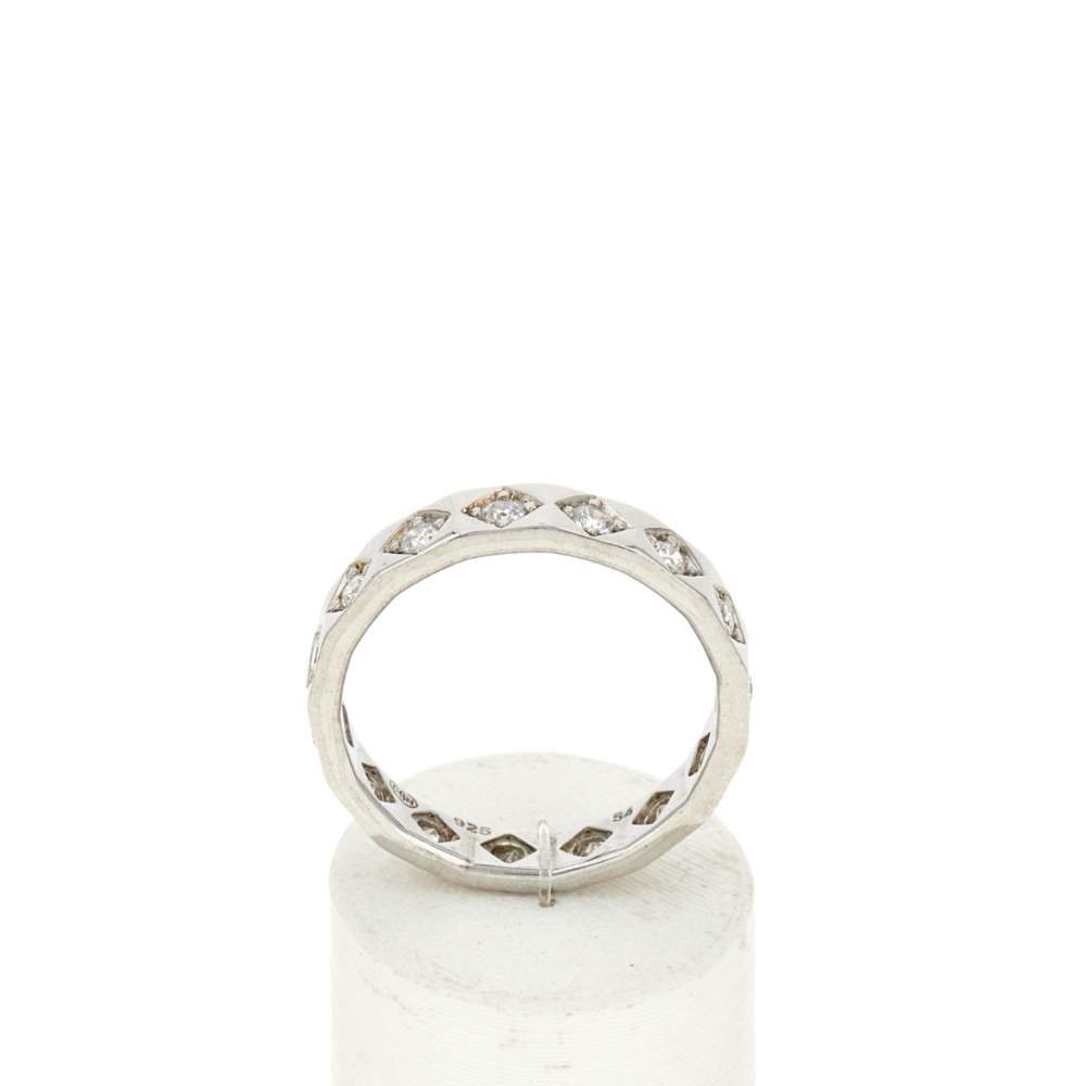 Bague argent zirconias - vue 1