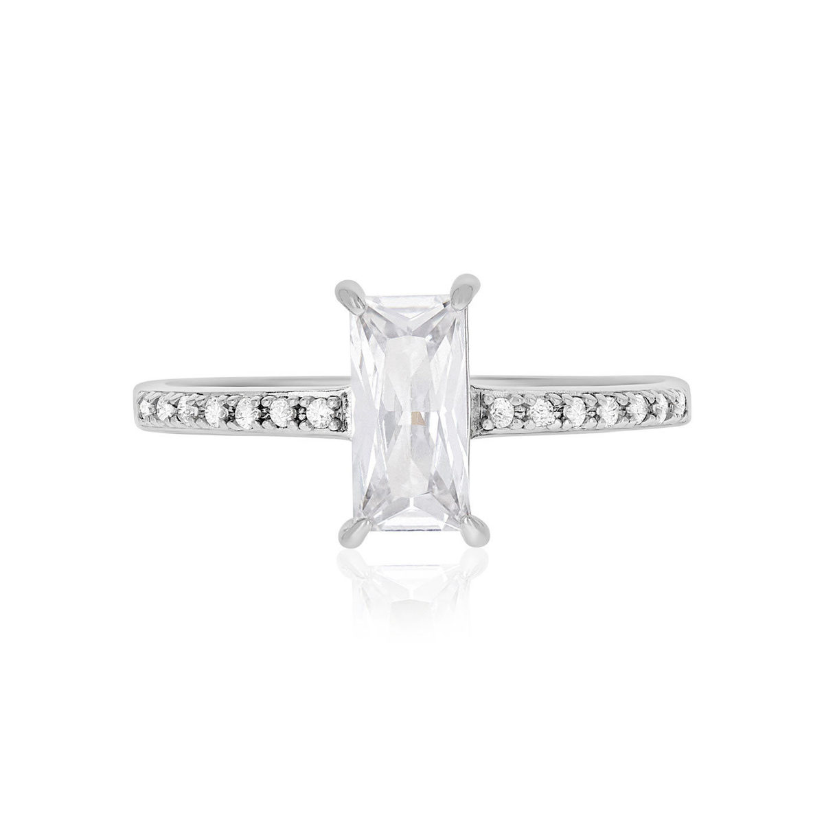 Bague argent zirconias - vue 3