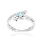 Bague argent zirconias - vue 1