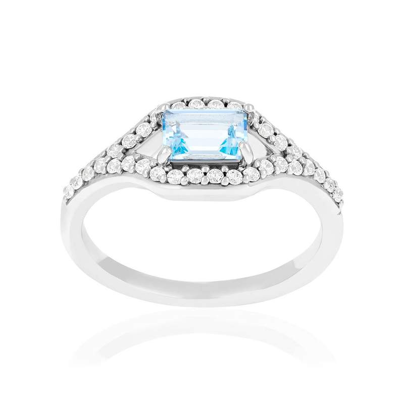 Bague argent 925 zirconias - vue 1