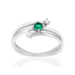 Bague argent zirconias - vue 1