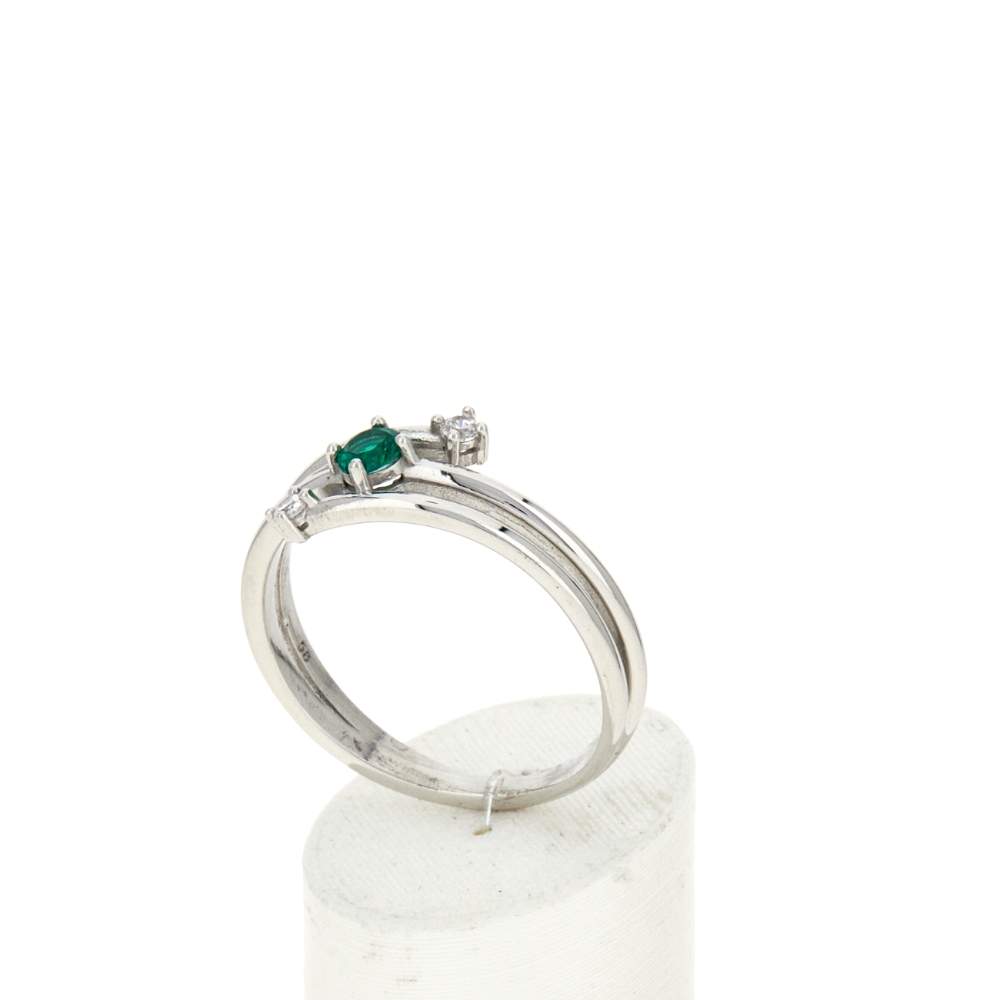 Bague argent zirconias - vue 3