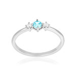 Bague argent zirconias - vue 1