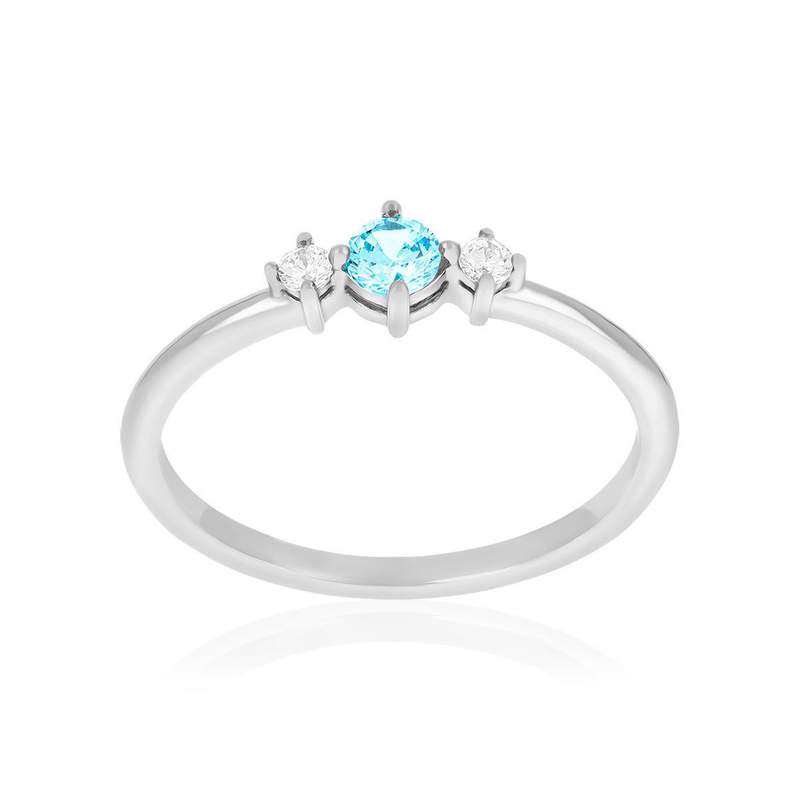 Bague argent zirconias - vue 1
