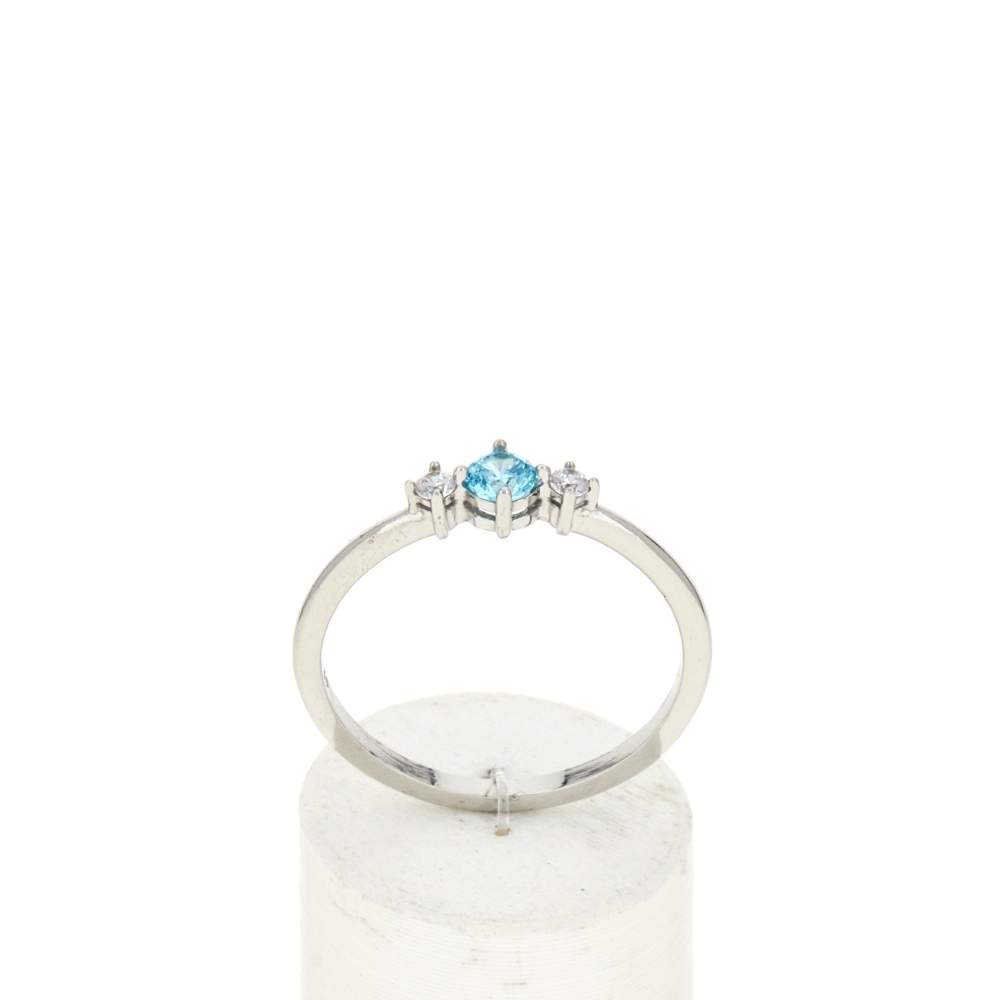 Bague argent zirconias - vue 1