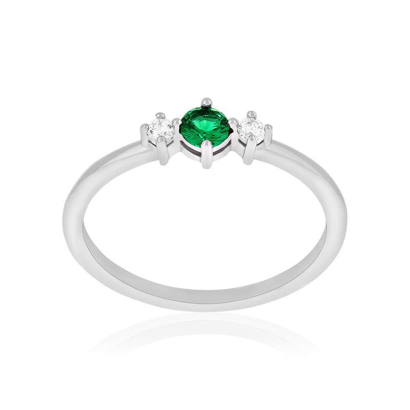 Bague argent zirconias - vue 1
