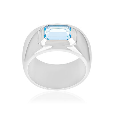 Blue zirconia silver ring