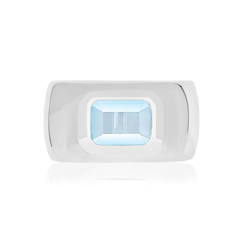 Bague argent zirconia bleu - vue 3
