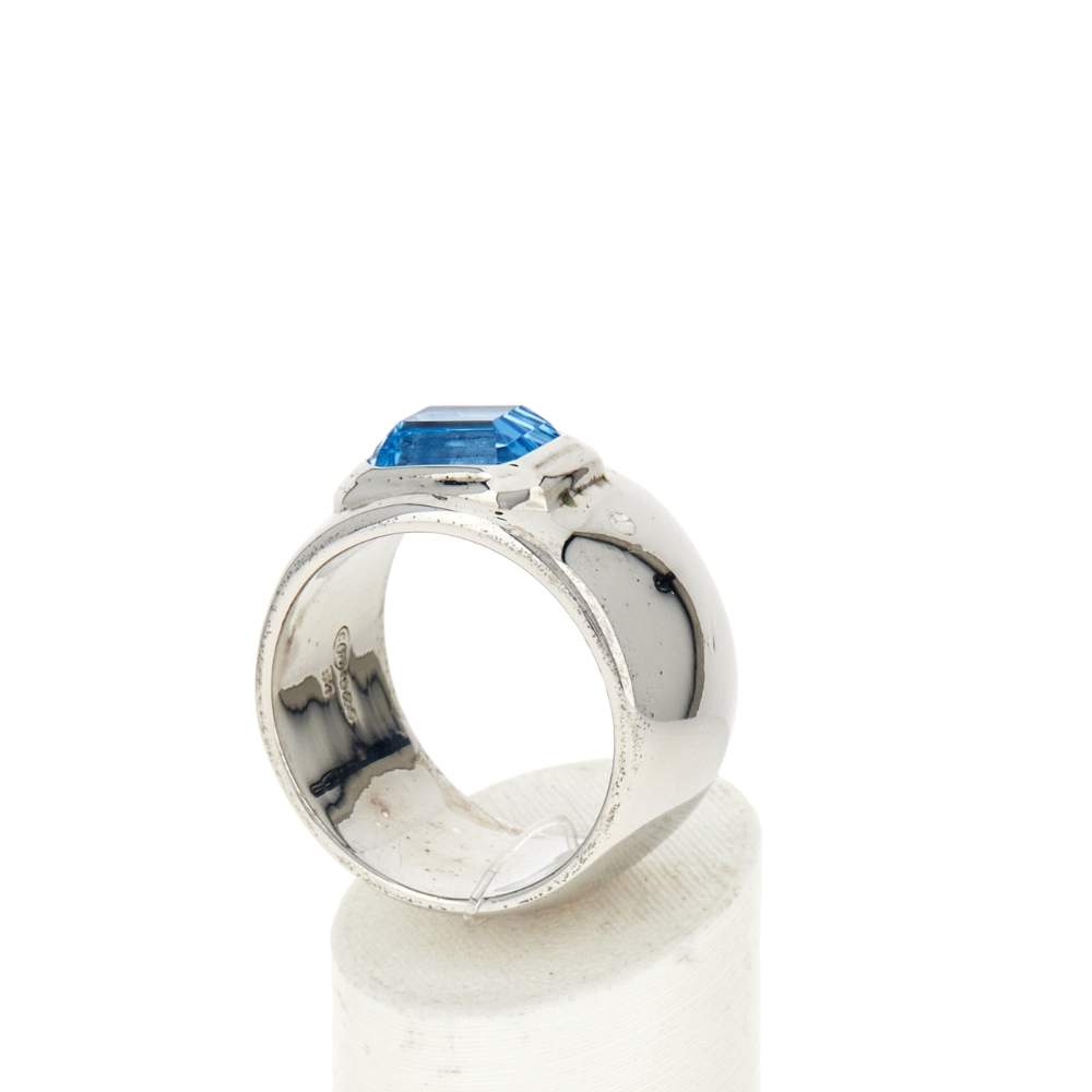 Bague argent zirconia bleu - vue 3