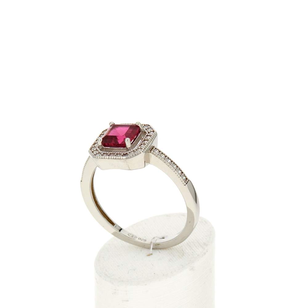 Bague argent 925 zirconias - vue 3