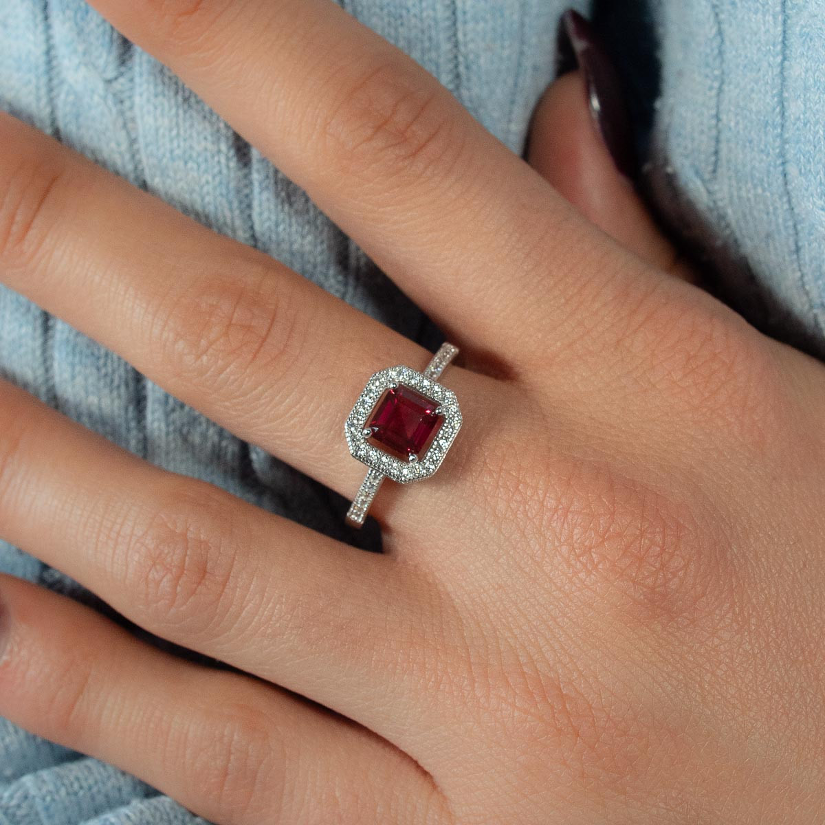 Bague argent 925 zirconias - vue porté 1