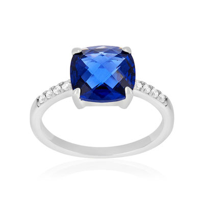 Bague argent 925 zirconias - vue 1