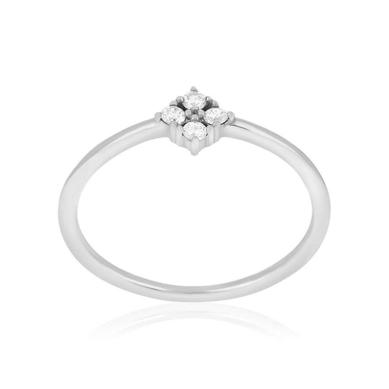 Bague argent 925 zirconias - vue 1