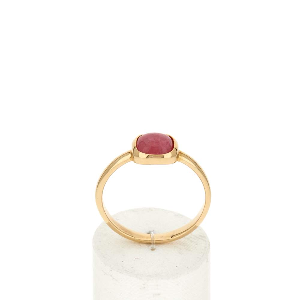 Bague plaqué or pierre naturelle rouge - vue 1