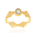 Bague plaqué or labradorite - vue 1