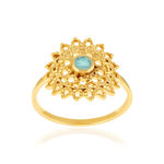 Bague plaqué or pierre naturelle verte - vue 1