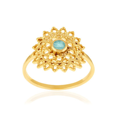 Bague plaqué or pierre naturelle verte MATY