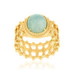 Bague plaqué or pierre naturelle verte - vue 1